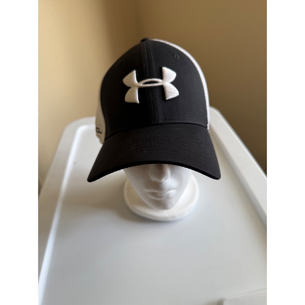 Under Armour Golf Mesh Back Stretch Fit Hat Black White Mens L/XL Classic Fit